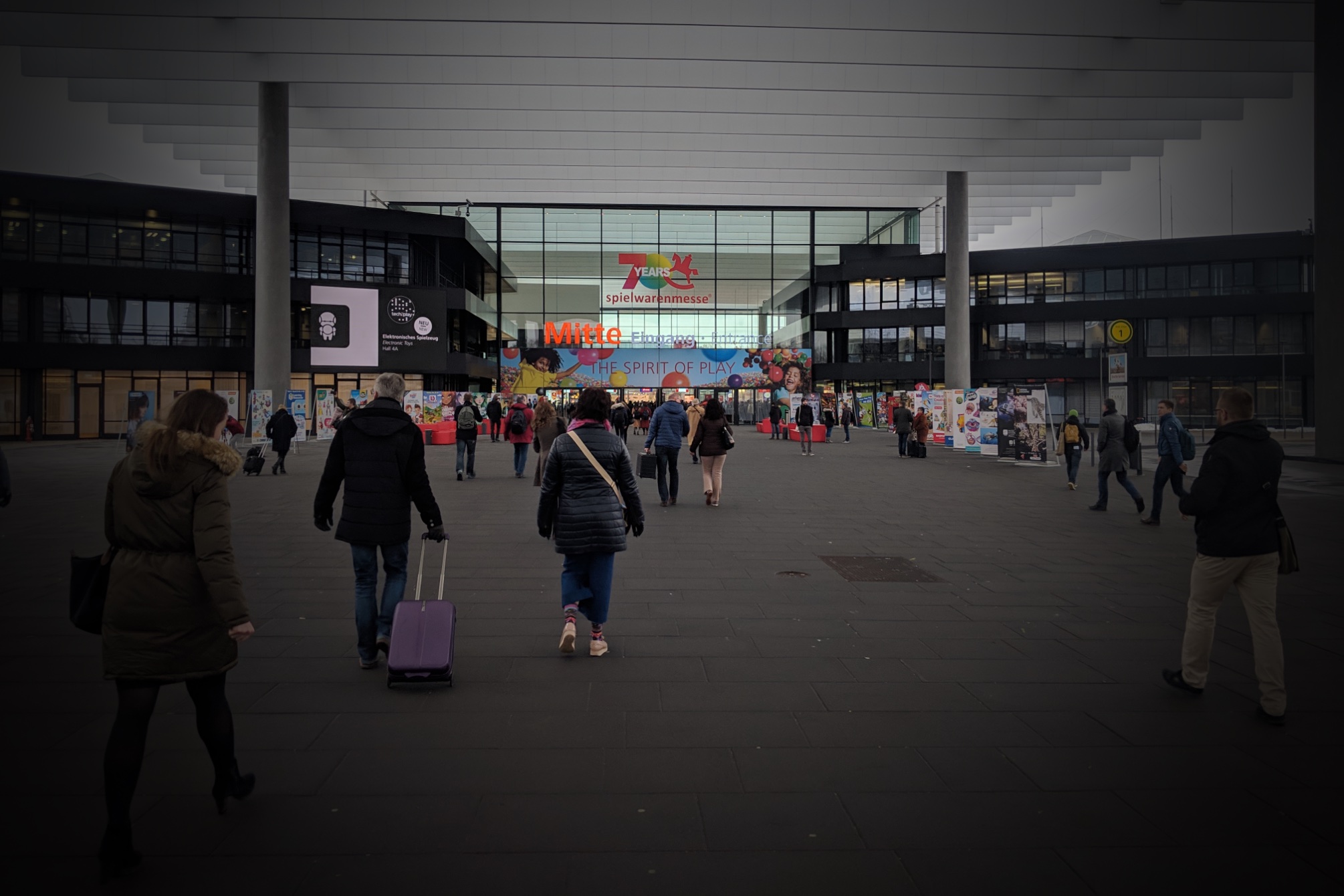 Der Eingang zur Spielwarenmesse Nürnberg 2019. Eigenes Foto